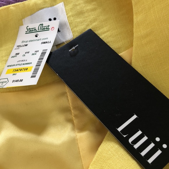 Luii bright yellow jacket with 3/4 sleeves. NWT - Picture 5 of 5